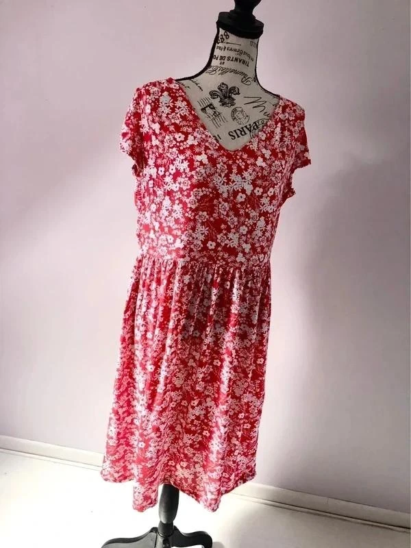 🌺 Red floral dress – In Extenso – Size 40 – Very good condition – photo 3